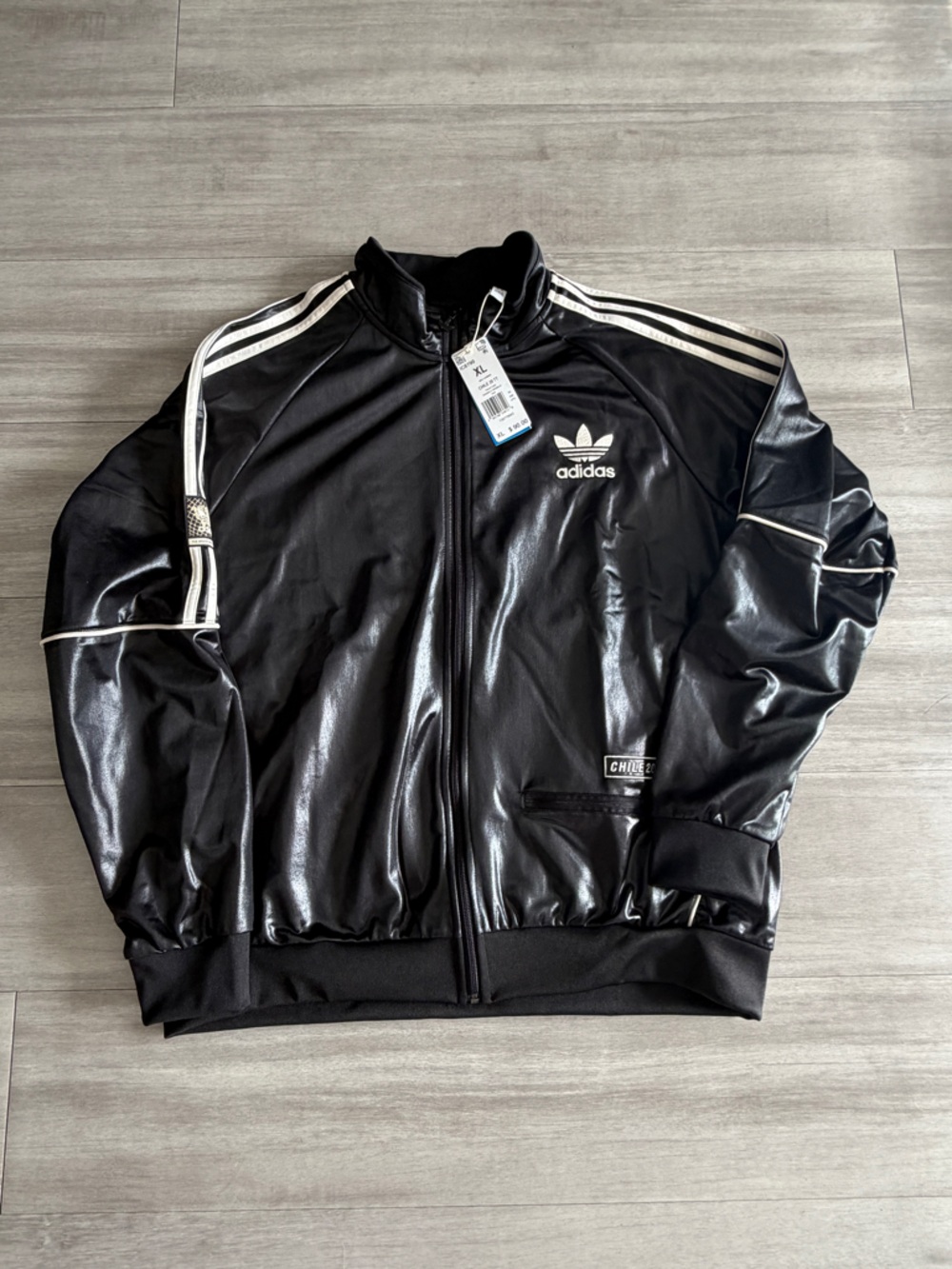 Adidas Black Trefoil Track Jacket (XL) - Picture 2 of 6